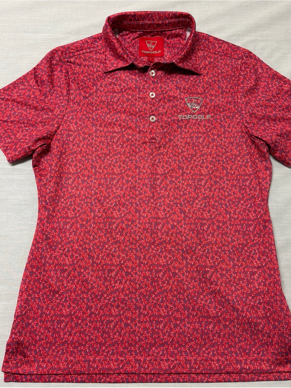 Topgolf Women’s Small Red Pink Golf Polo Shirt